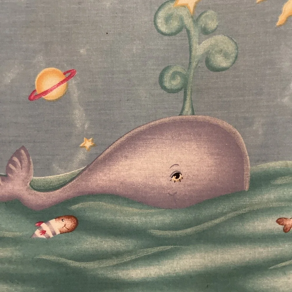 Vtg Lamont Athena Kids Clothes Laundry Hamper MCM Whale Ocean Star Moon Dolphin‎